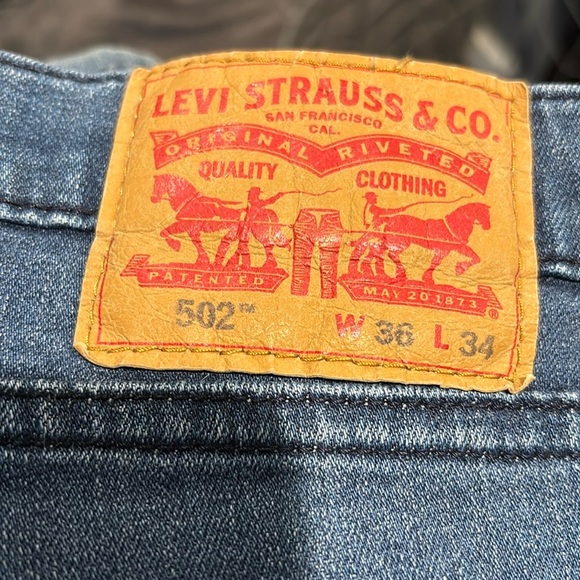 Levi’s 502 Regular Taper Jeans Men’s 36x34 Mid Wash - Picture 6 of 7